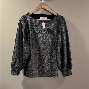 LOFT Black Glittery Top